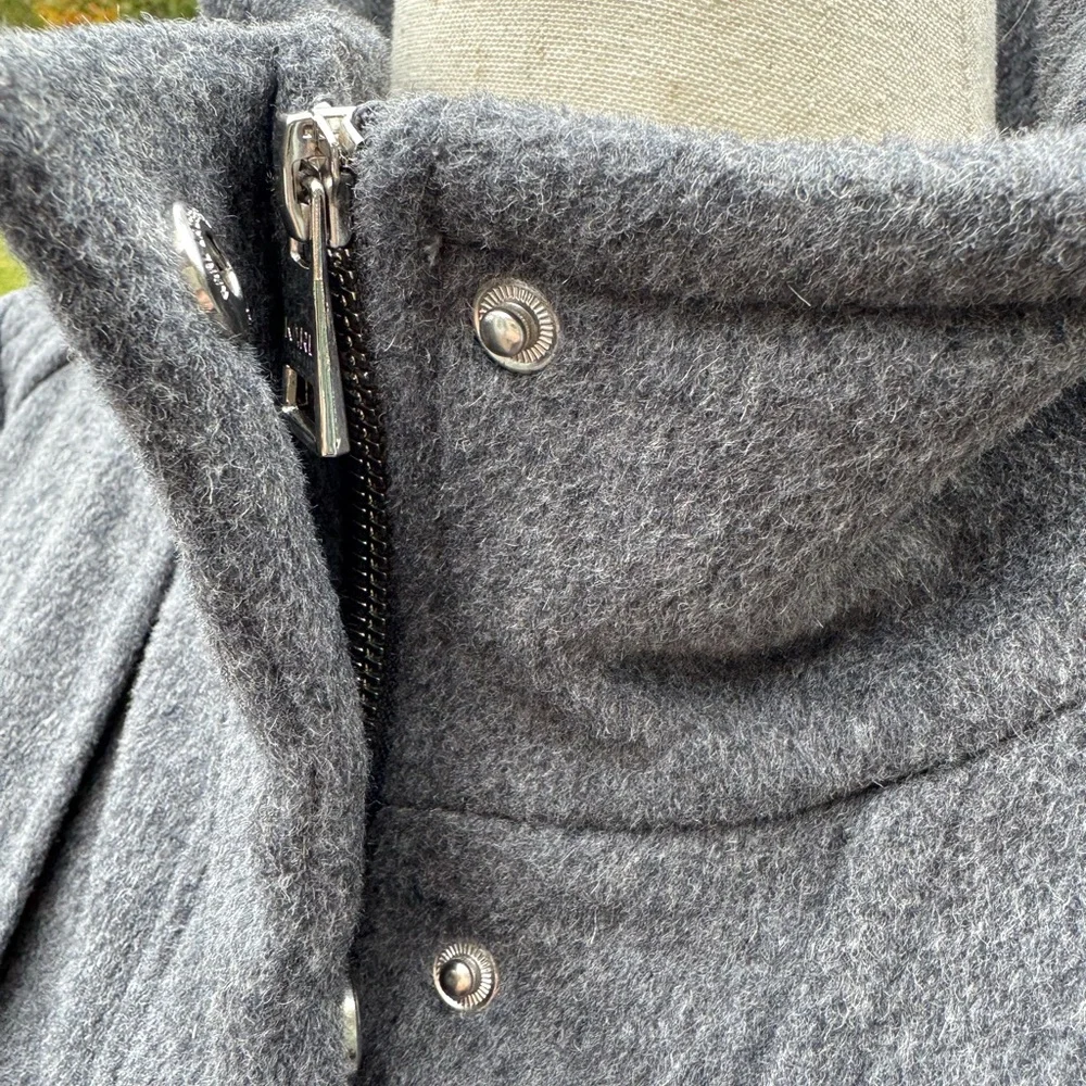 KARL LAGERFELD NWT WINTER ZIP AND SNAP COAT IN HEATHER GRAY XL - Picture 9 of 16